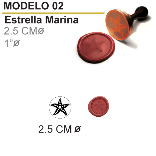 Sello de Lacre Estrella Marina 2.5cm - Sellos Creativos