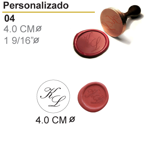 Sellos de Lacre Personalizado 4.0cm con Iniciales - Sellos Creativos