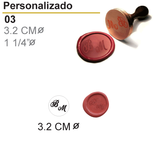 Sellos de Lacre Personalizado 3.2cm con Iniciales - Sellos Creativos
